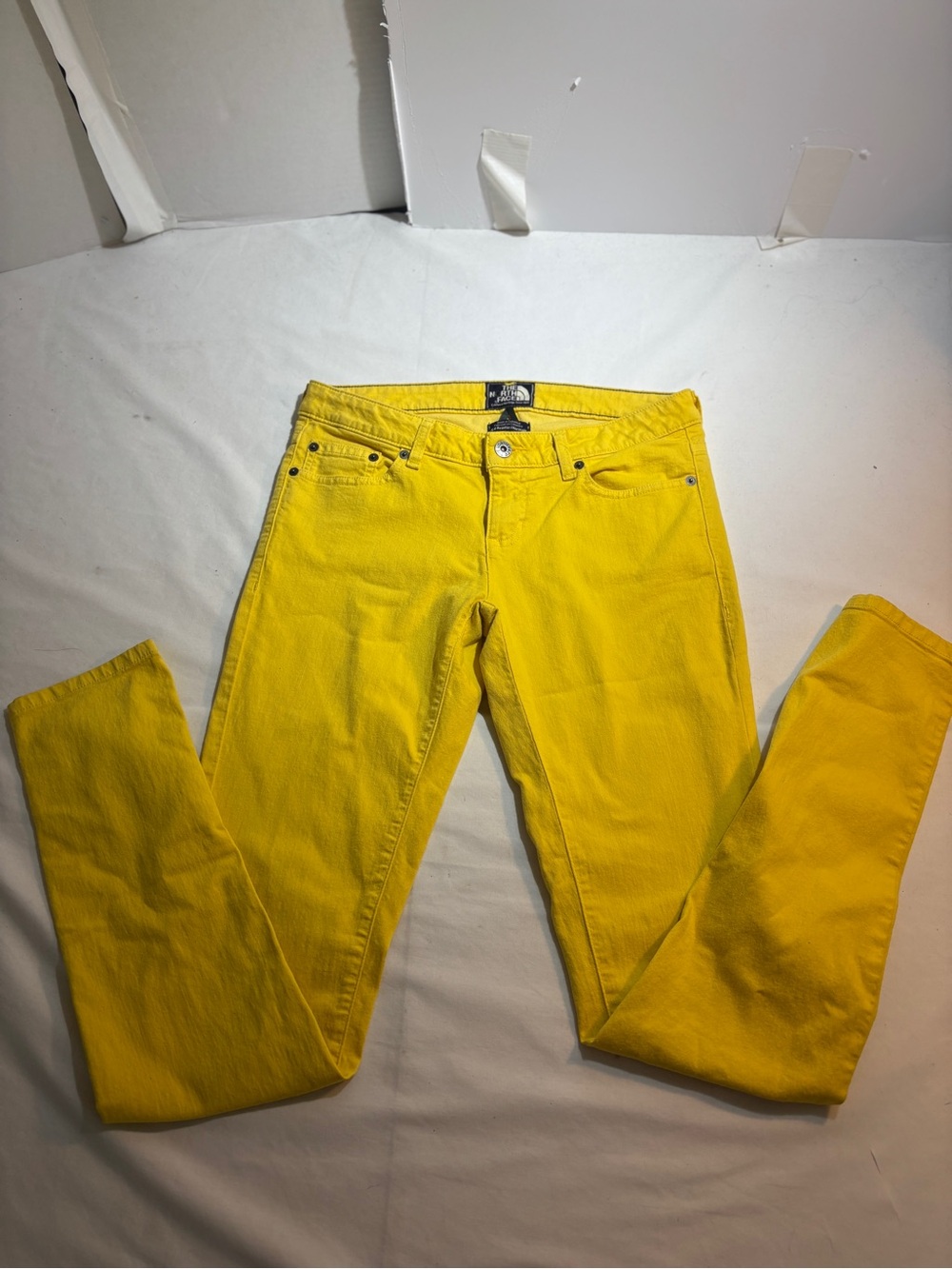 North Face Bright Yellow Slim Jeans Sz 4 regular